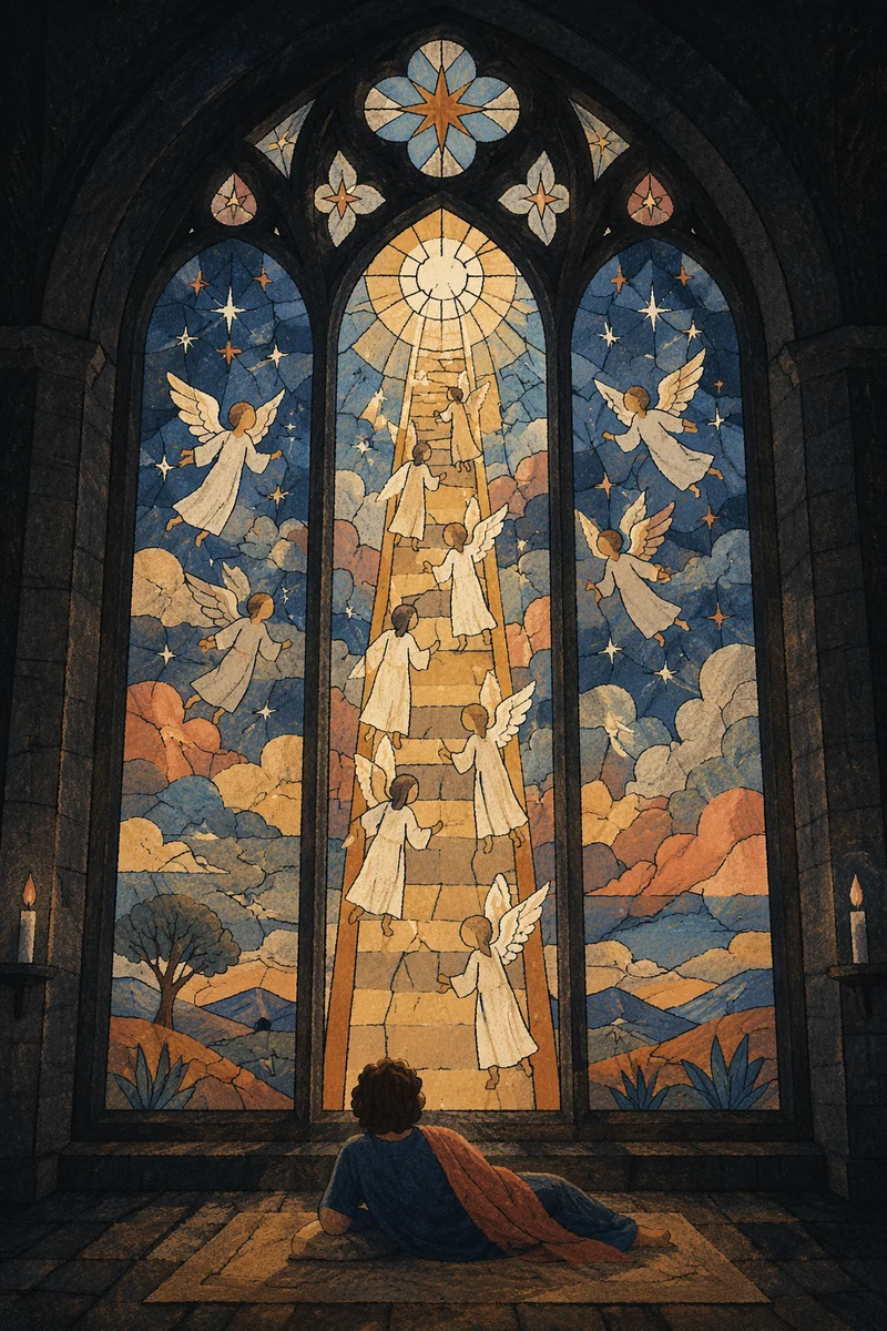 Jacob’s Ladder Angels in Stained Glass