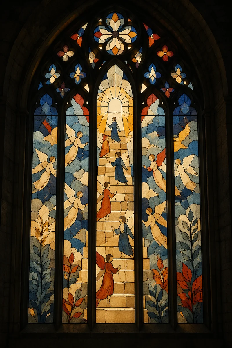 Jacob’s Ladder Angels in Stained Glass