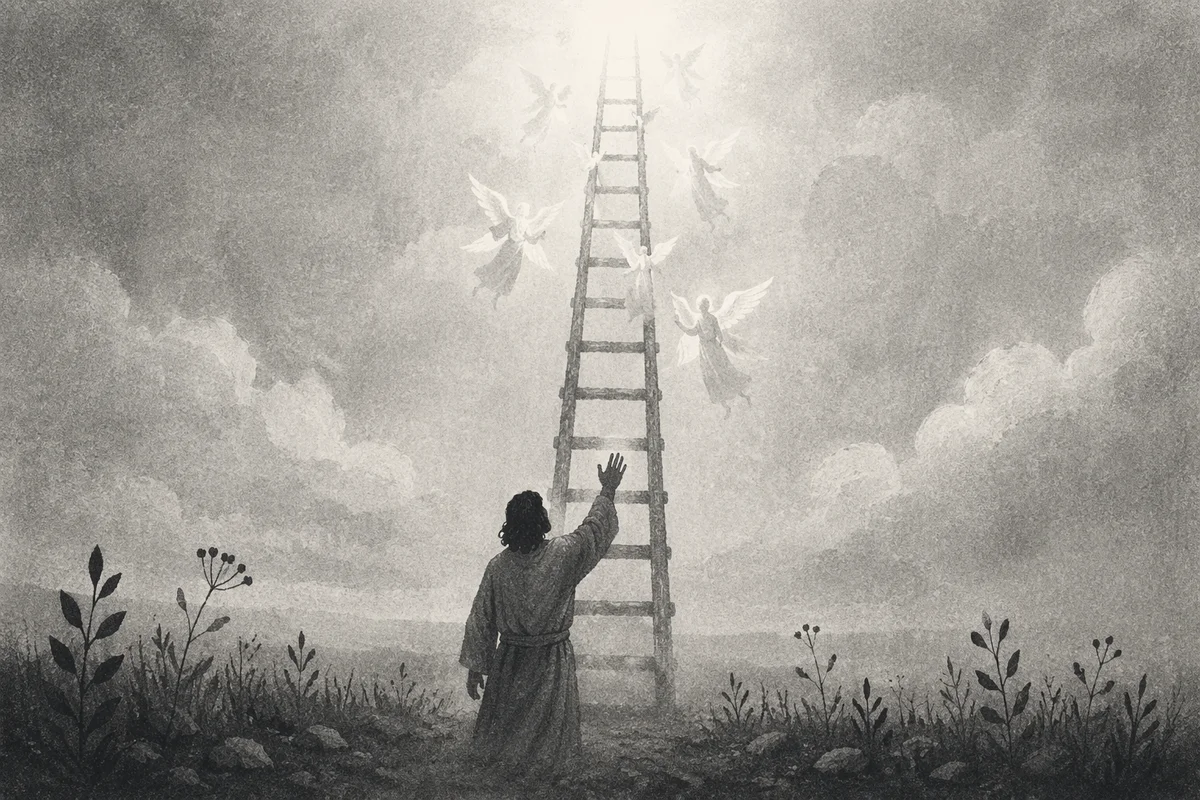 Jacob’s Ladder Angels in Misty Dawn
