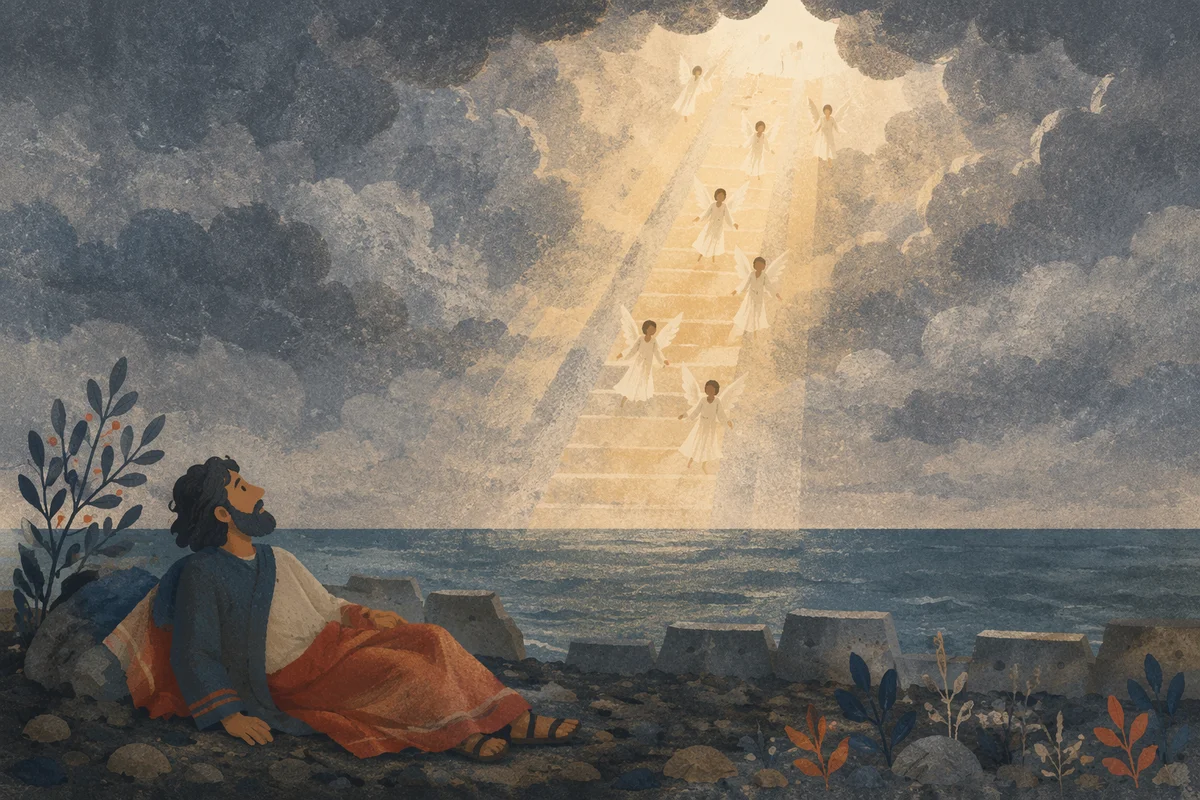 Jacobs Ladder of Light Over Sea