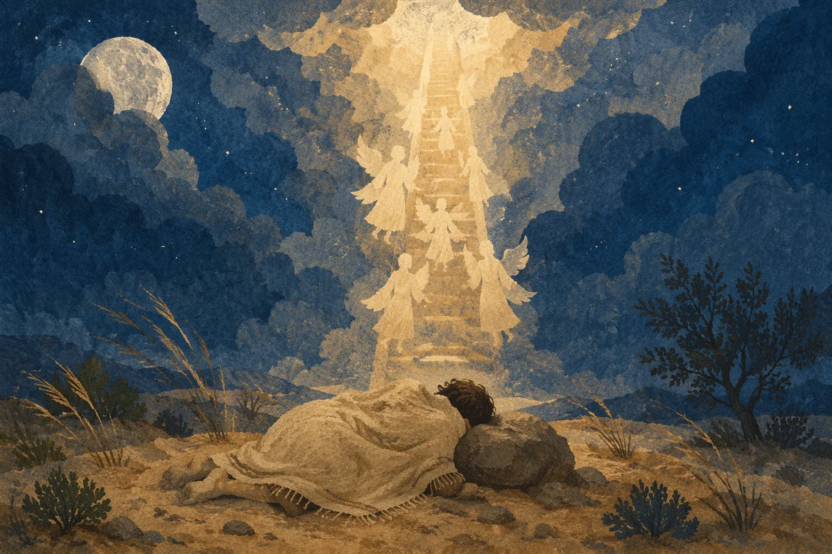 Jacob's Ladder Under a Sacred Night Sky