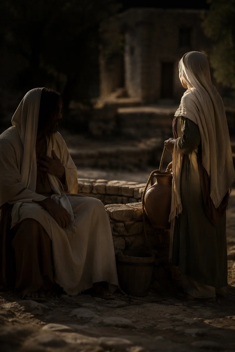 Jesus Meets Samaritan Woman at the Well