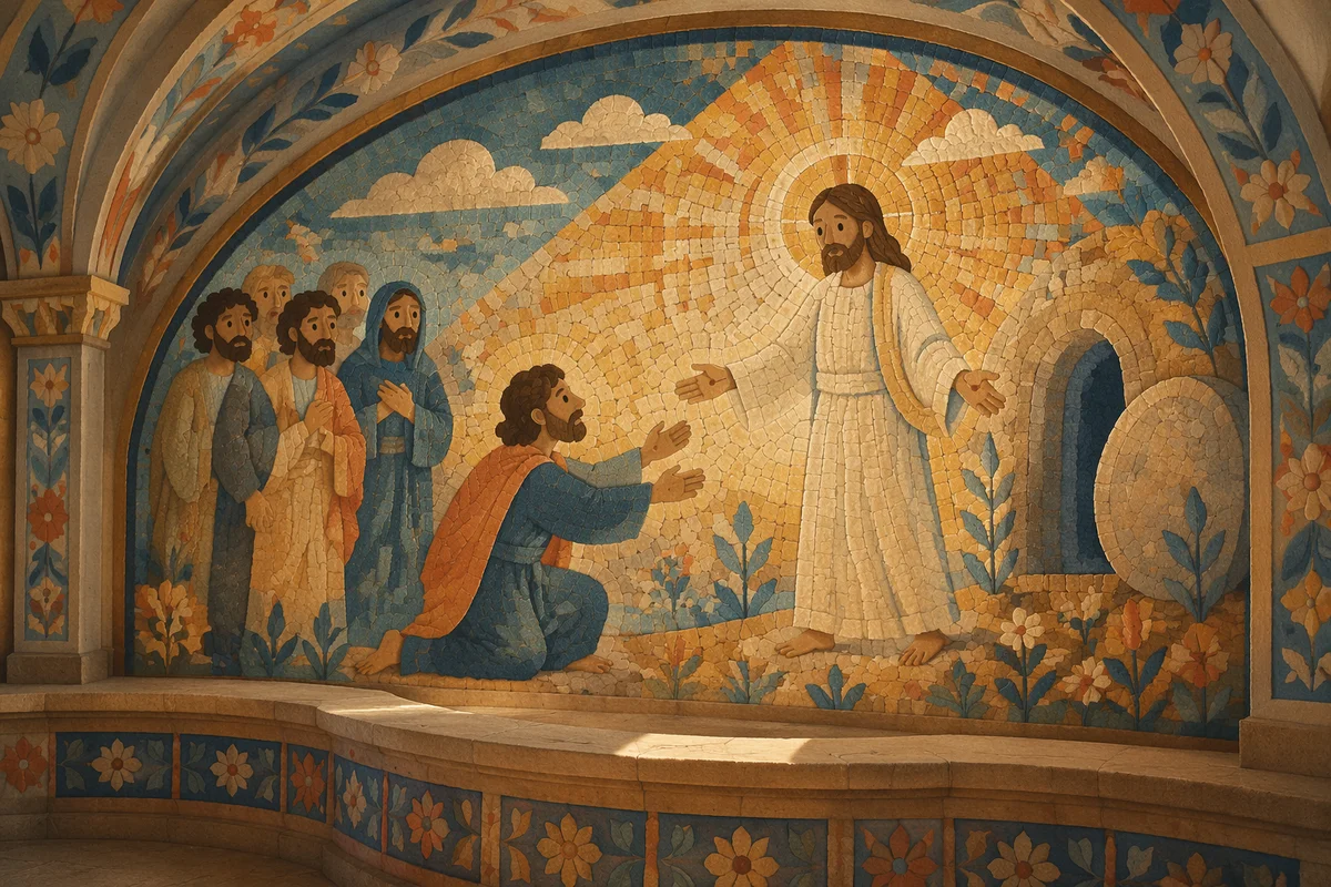 Jesus Appears to Thomas Mosaic Scene