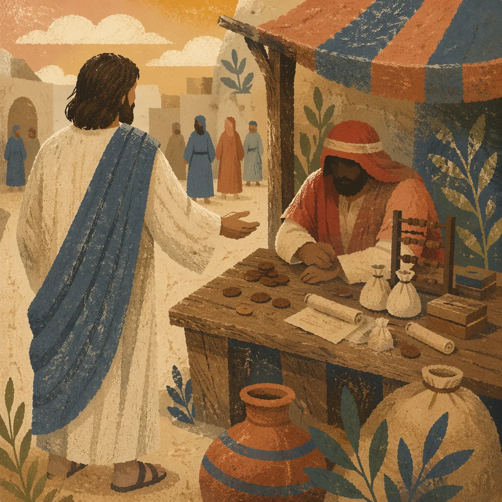 Jesus Calling Matthew at the Tax Booth