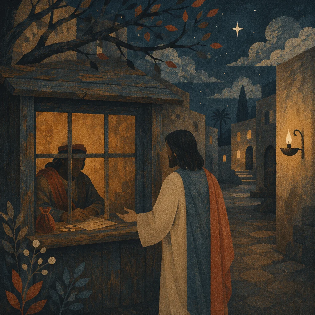 Jesus Calling Matthew at Night Booth