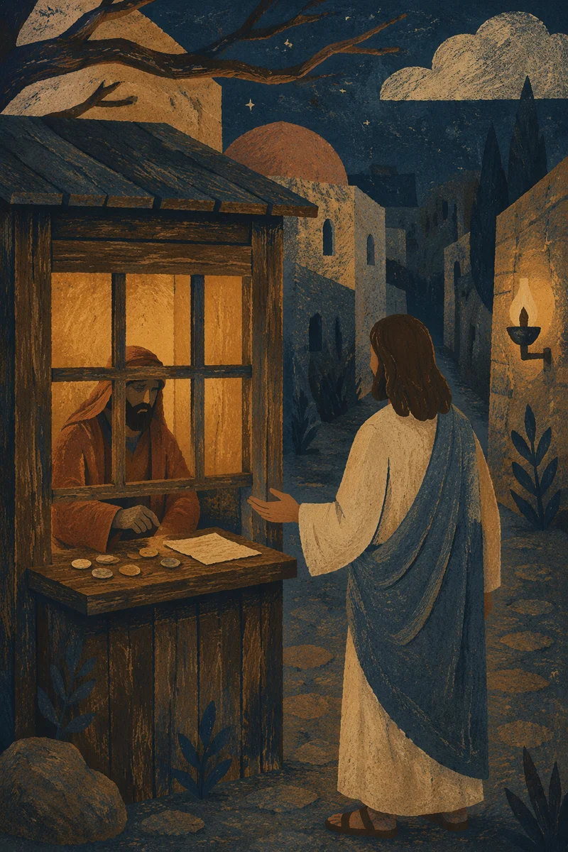 Jesus Calling Matthew at Night Booth