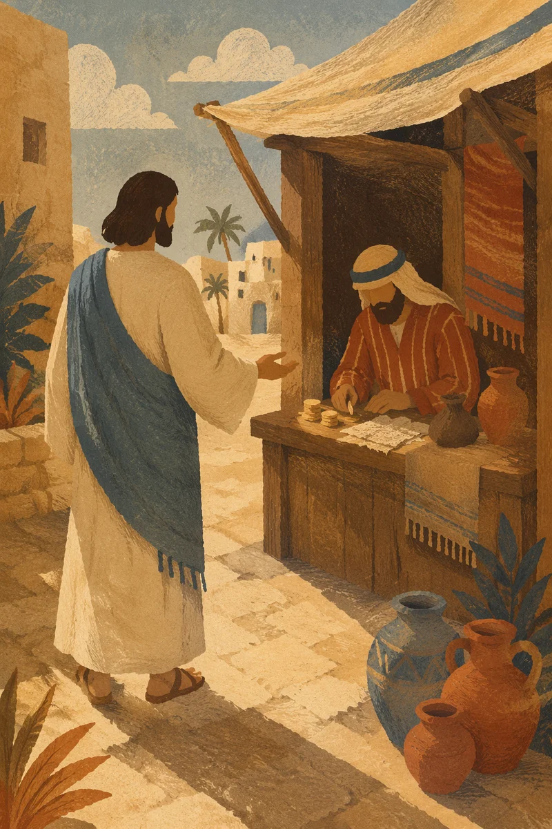 Jesus Calling Matthew at the Tax Booth