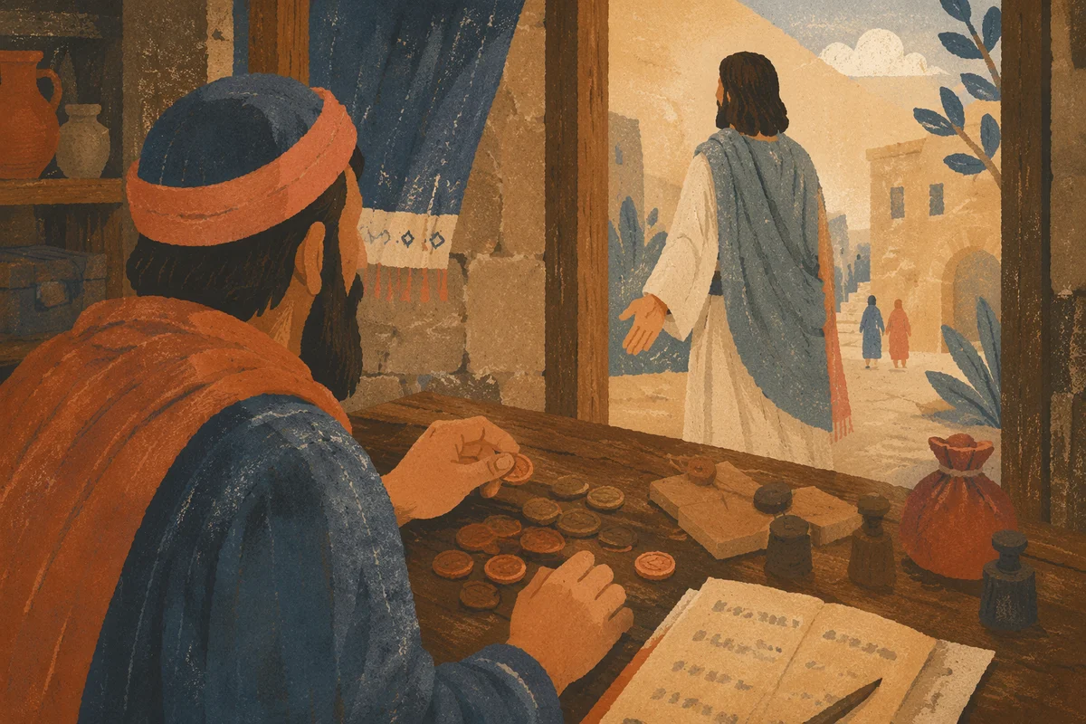 Jesus Calling Matthew at the Tax Booth
