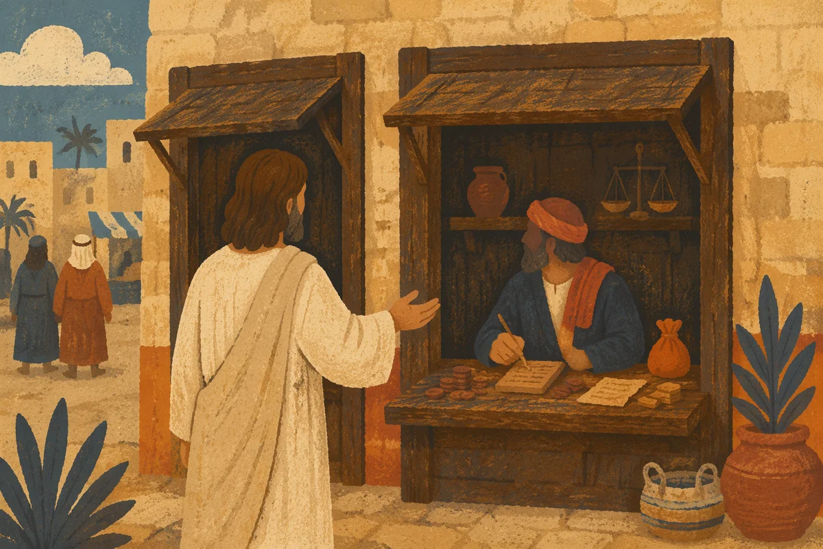 Jesus Calling Matthew at the Tax Booth
