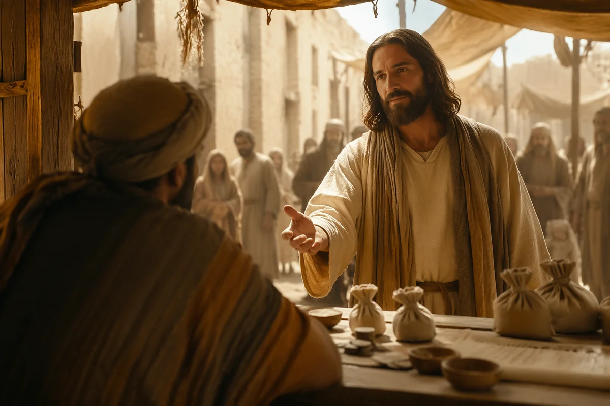 Jesus Calling Matthew at the Tax Booth