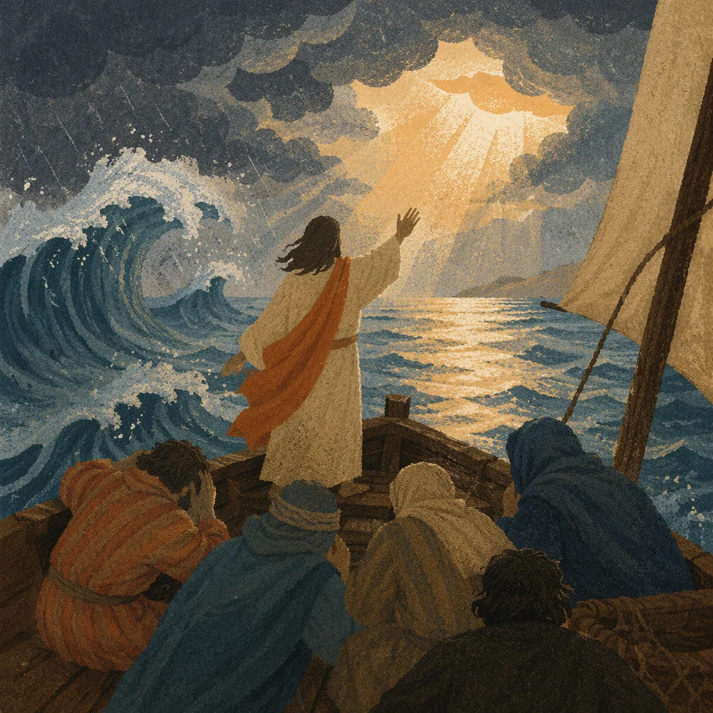 Jesus Calming the Storm at Sea