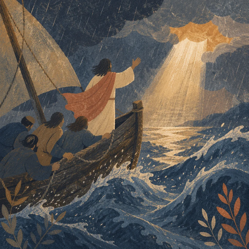 Jesus Calms the Storm at Sea