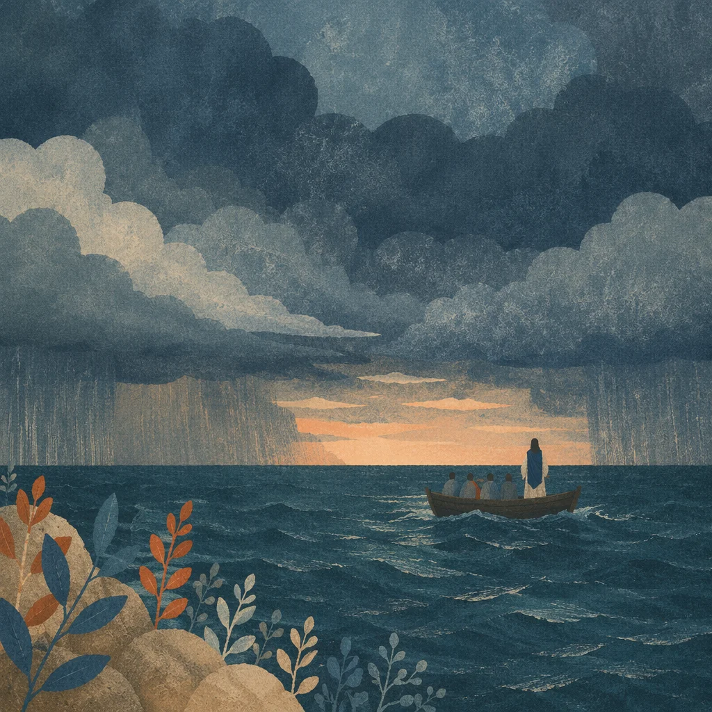 Jesus Calming the Storm at Sea