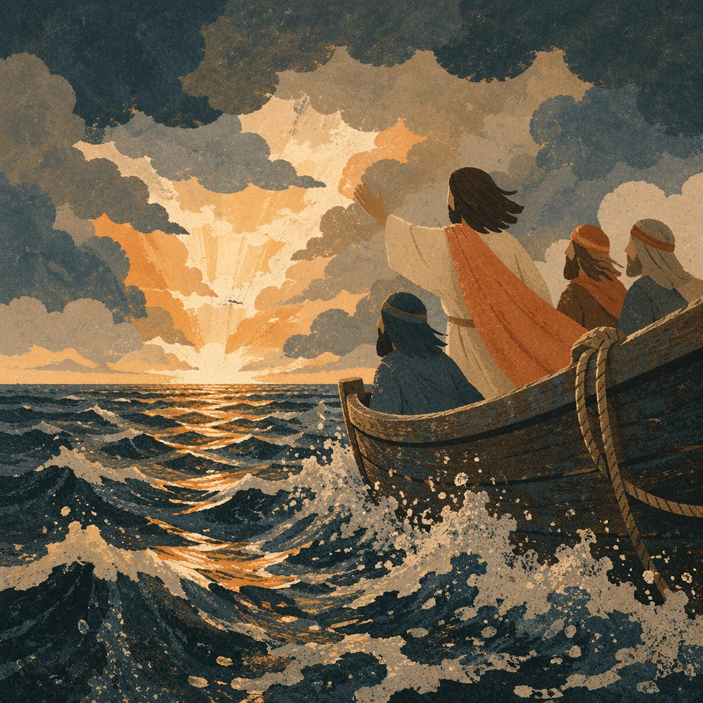 Jesus Calming the Storm at Dawn