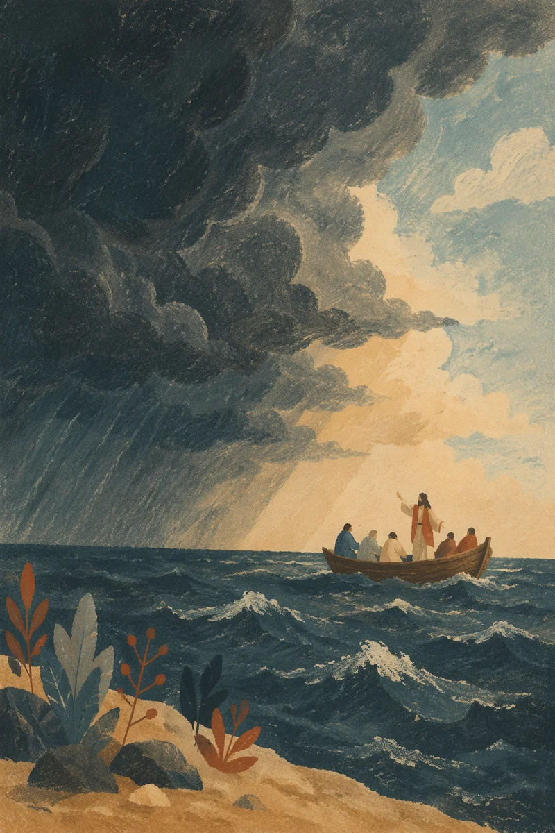 Jesus Calms the Storm at Sea