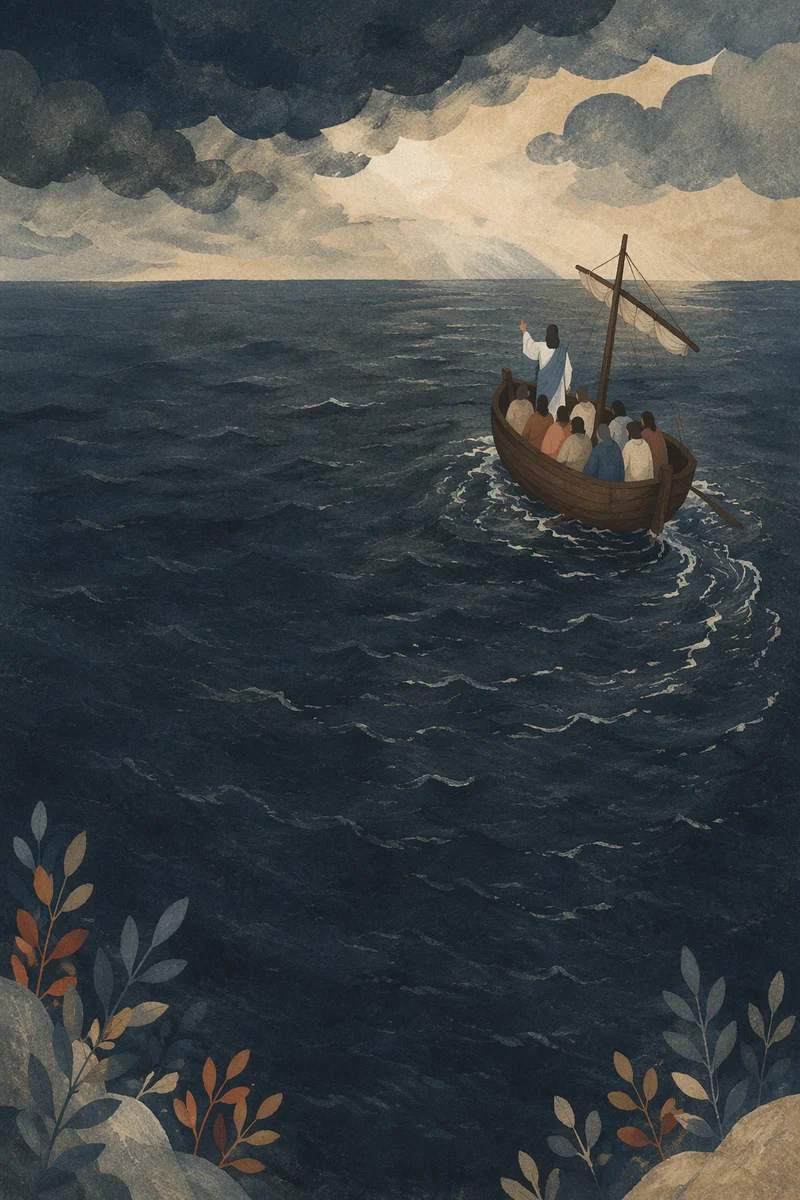 Jesus Calms the Storm at Sea
