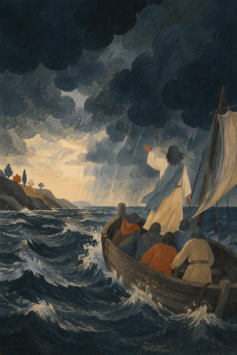 Jesus Calms the Storm at Sea