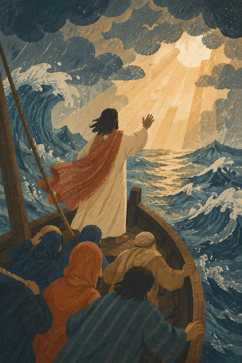 Jesus Calming the Storm at Sea