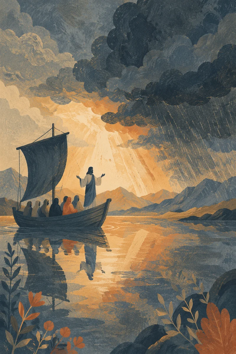 Jesus Calming the Storm at Dawn