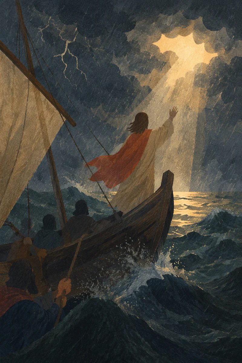 Jesus Calms the Storm at Dawn