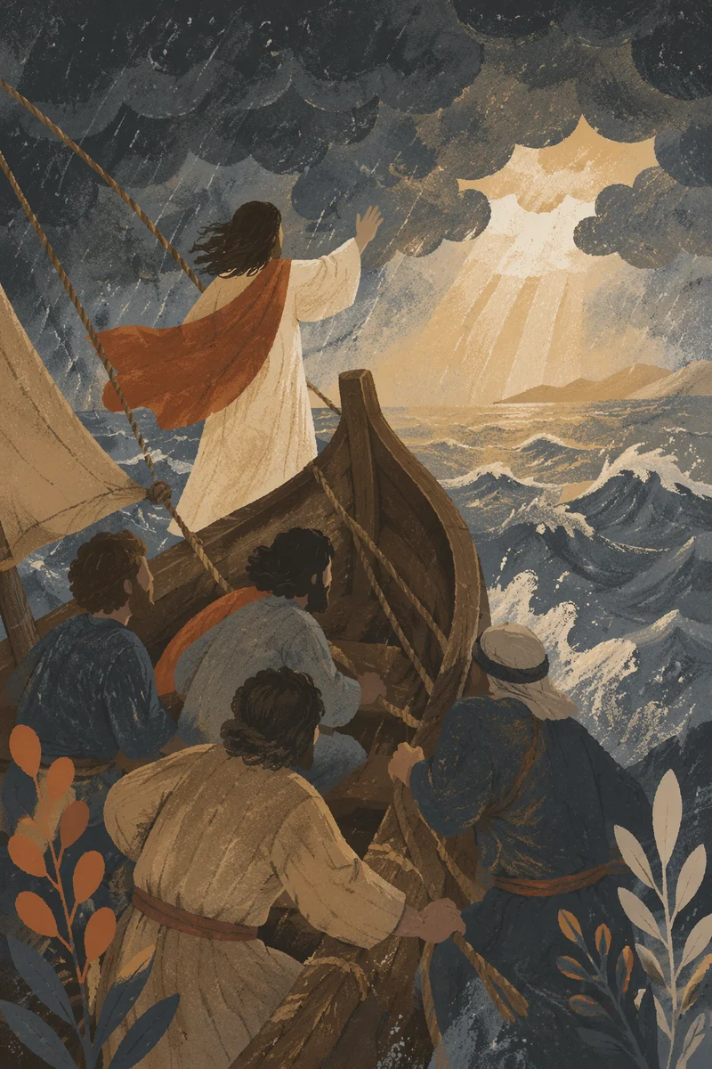 Jesus Calms the Storm at Sea