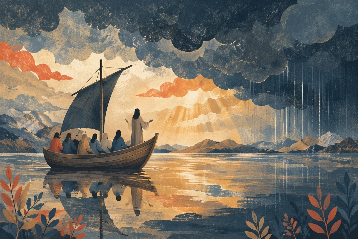 Jesus Calming the Storm at Dawn