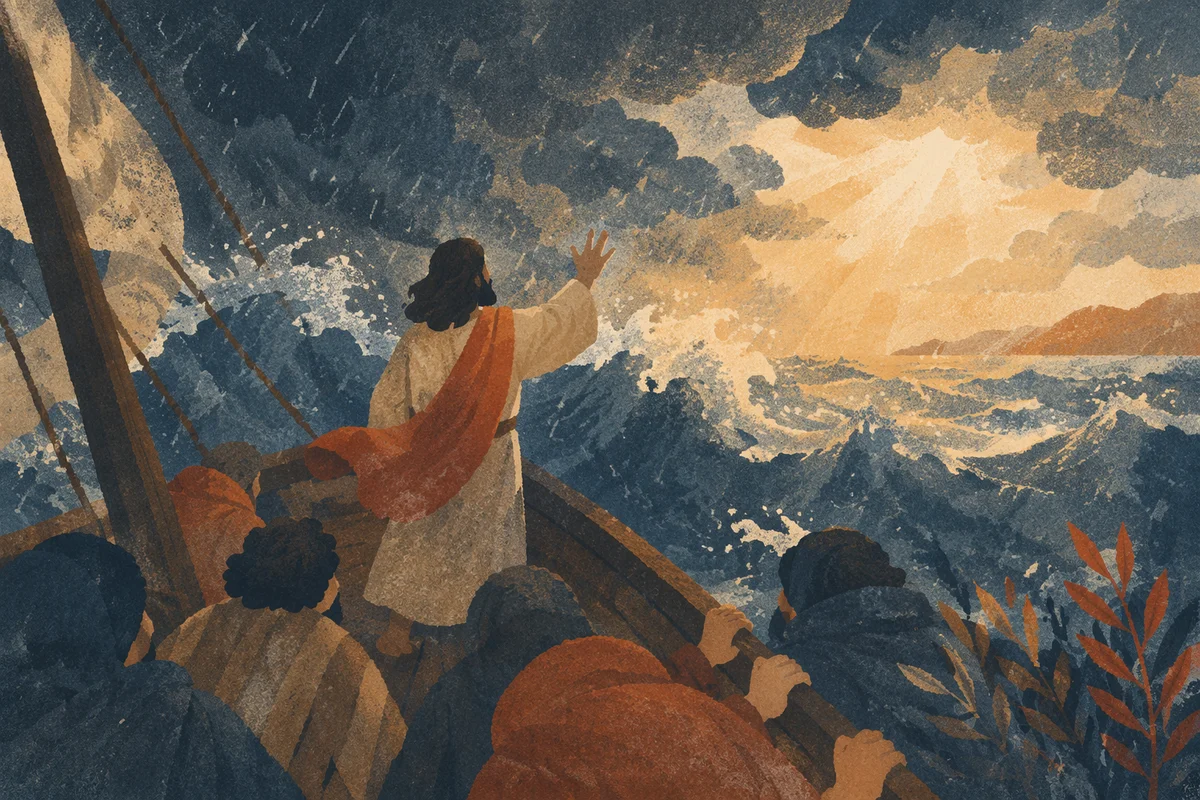 Jesus Calming the Storm at Dawn