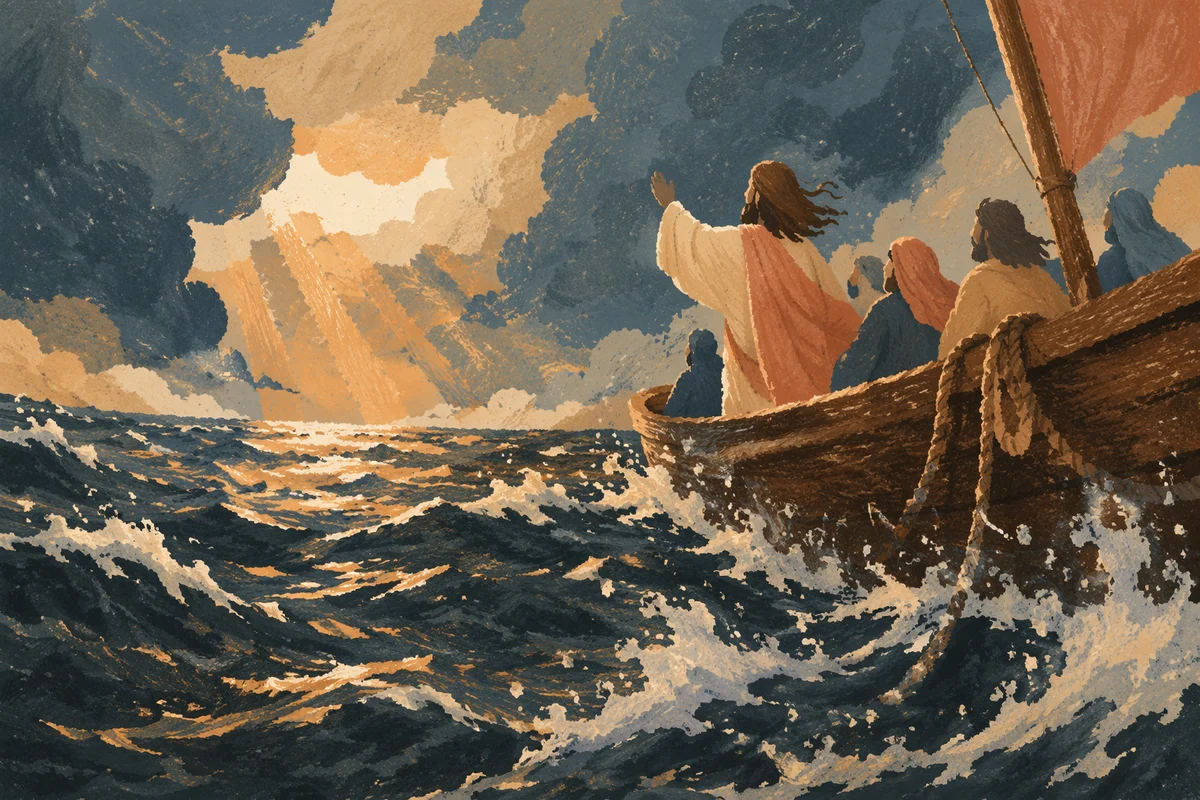 Jesus Calming the Storm at Dawn
