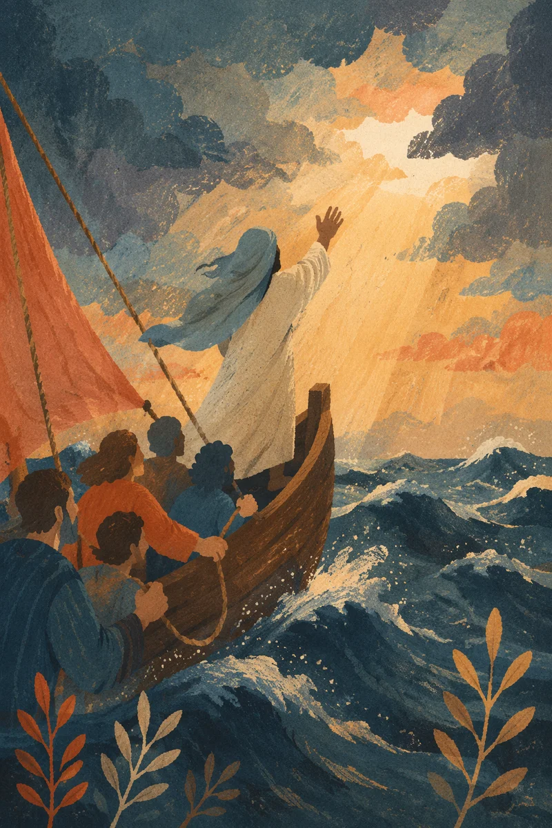 Jesus Calming the Storm at Dawn