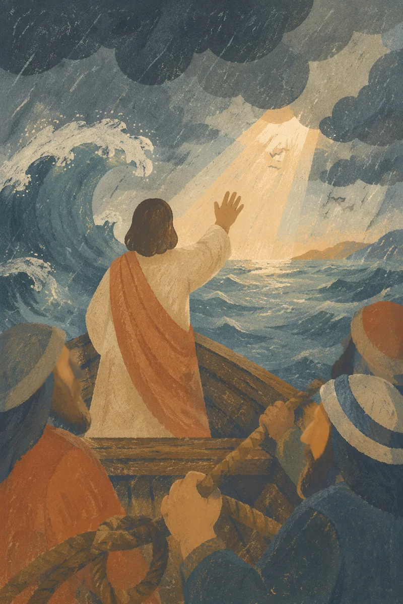 Jesus Calming the Storm at Dawn