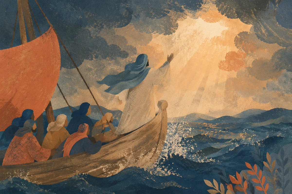 Jesus Calming the Storm at Dawn