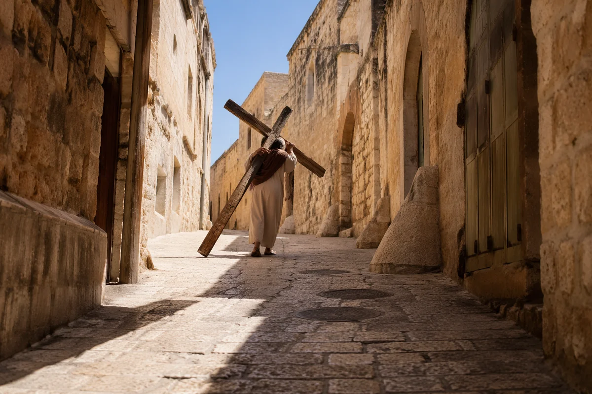 Jesus Carrying the Cross in Jerusalem