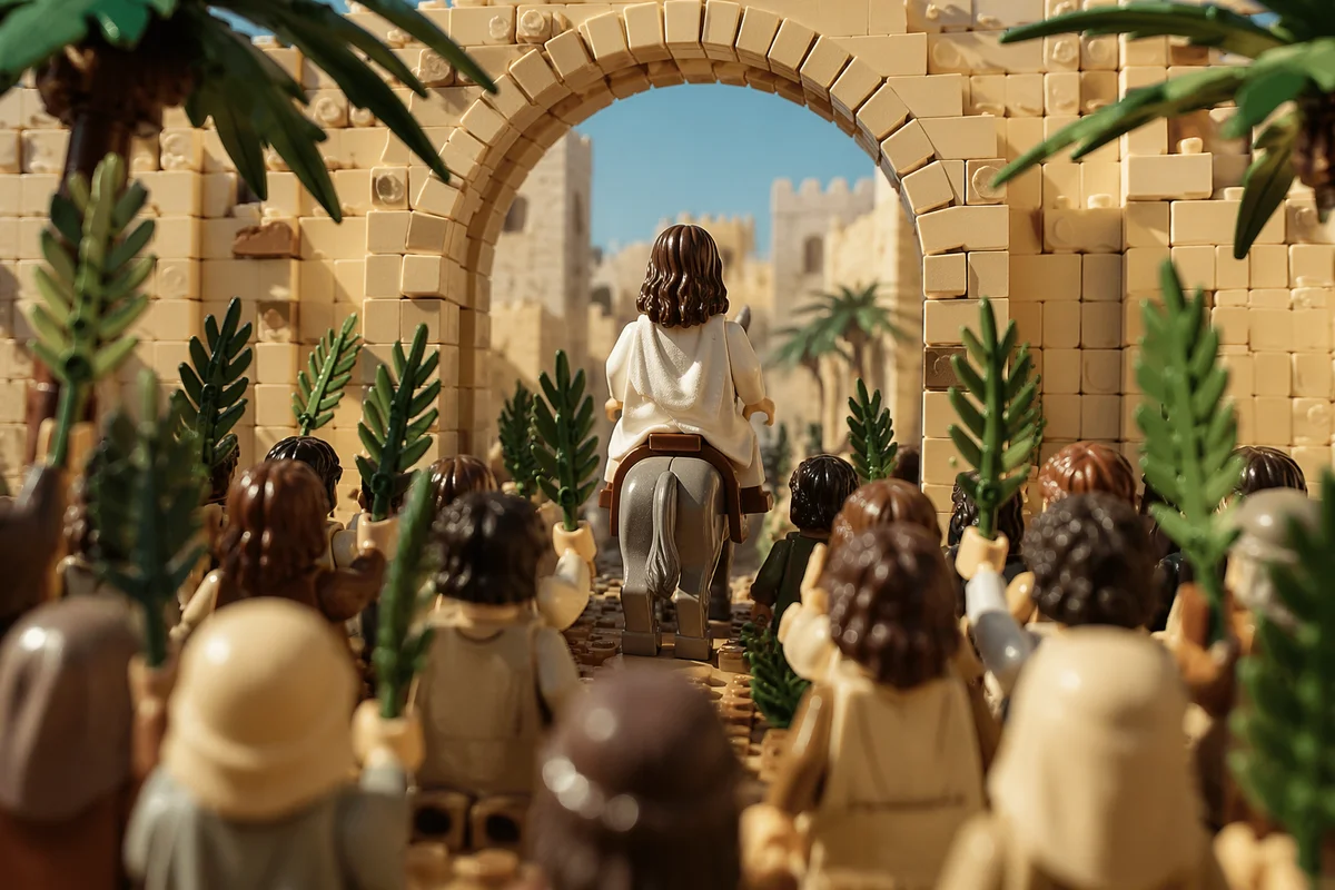 Jesus Enters Jerusalem with Palm Branches