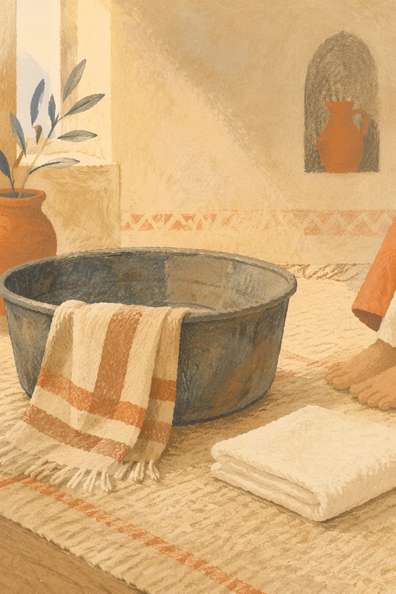 Jesus Foot Washing Basin and Towel