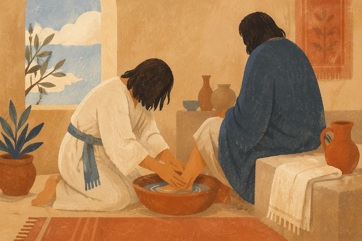 Jesus Foot Washing with Basin and Towel