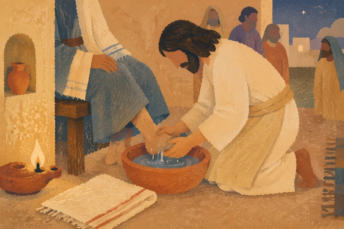 Jesus Washing Feet in Upper Room