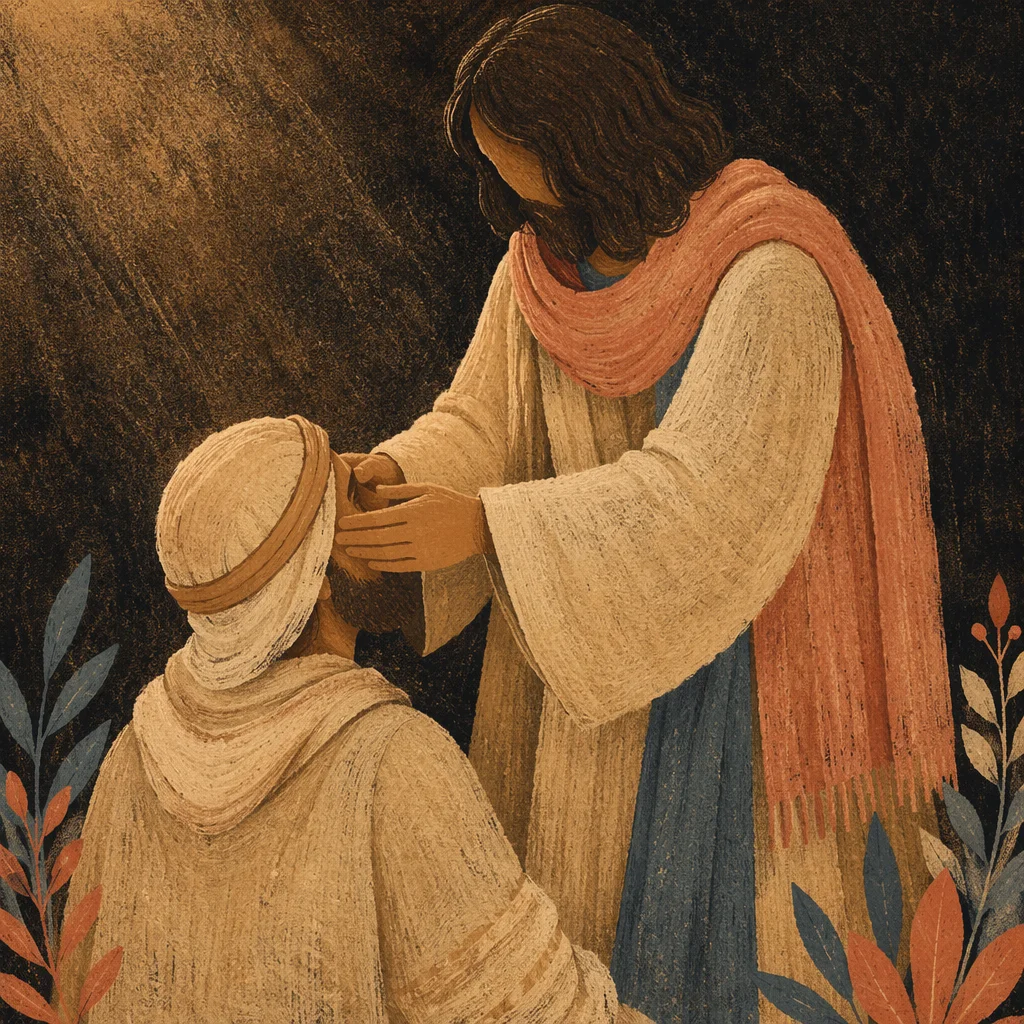 Jesus Heals Blind Man With Gentle Touch