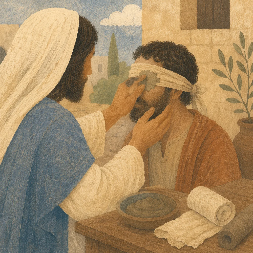 Jesus Healing the Blind Man with Clay