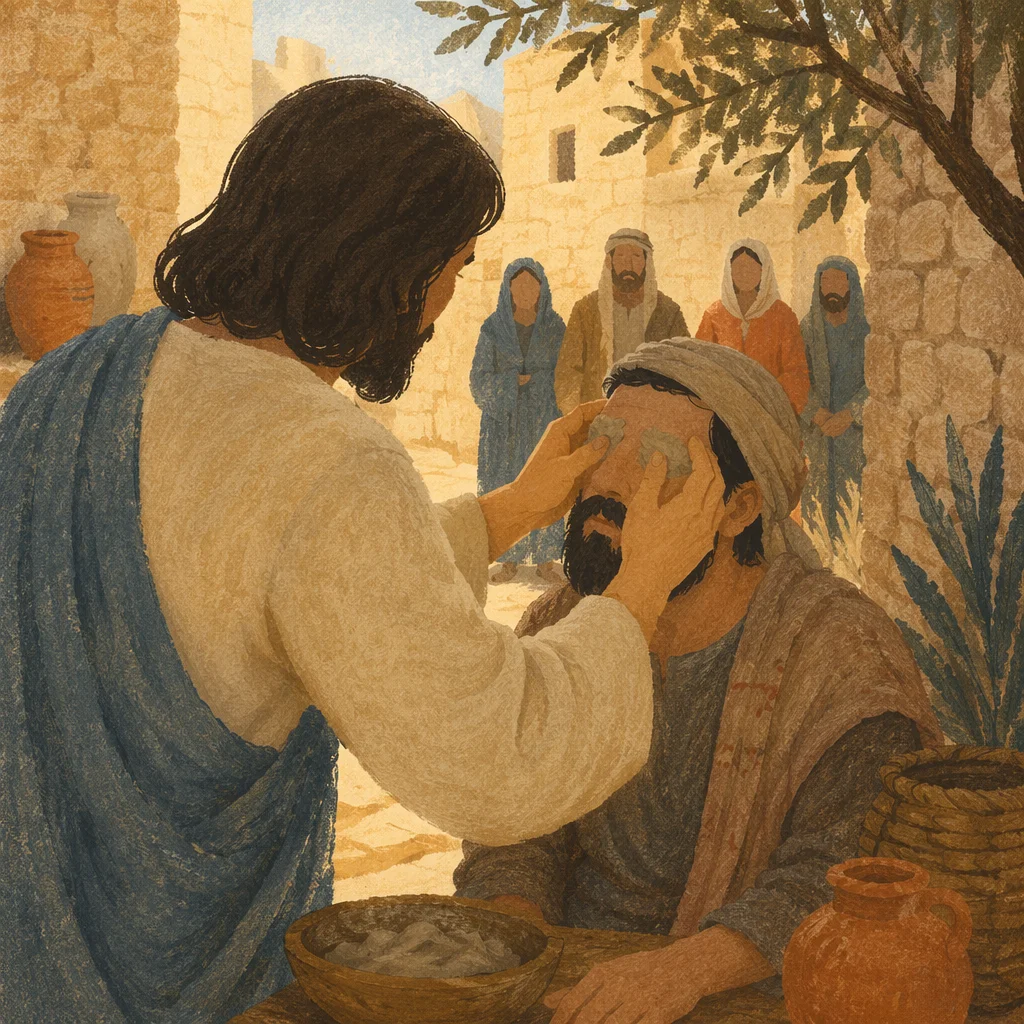 Jesus Healing the Blind Man with Clay