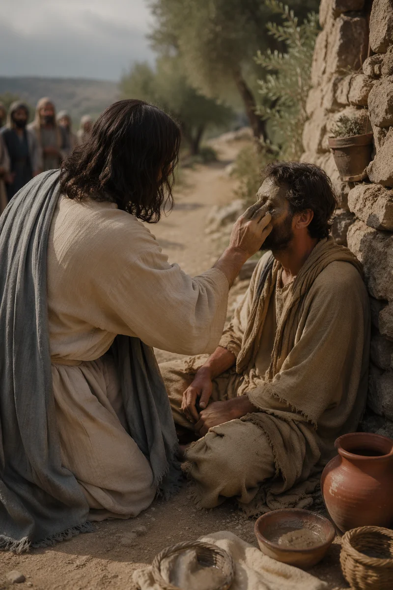 Jesus Healing the Blind Man with Clay