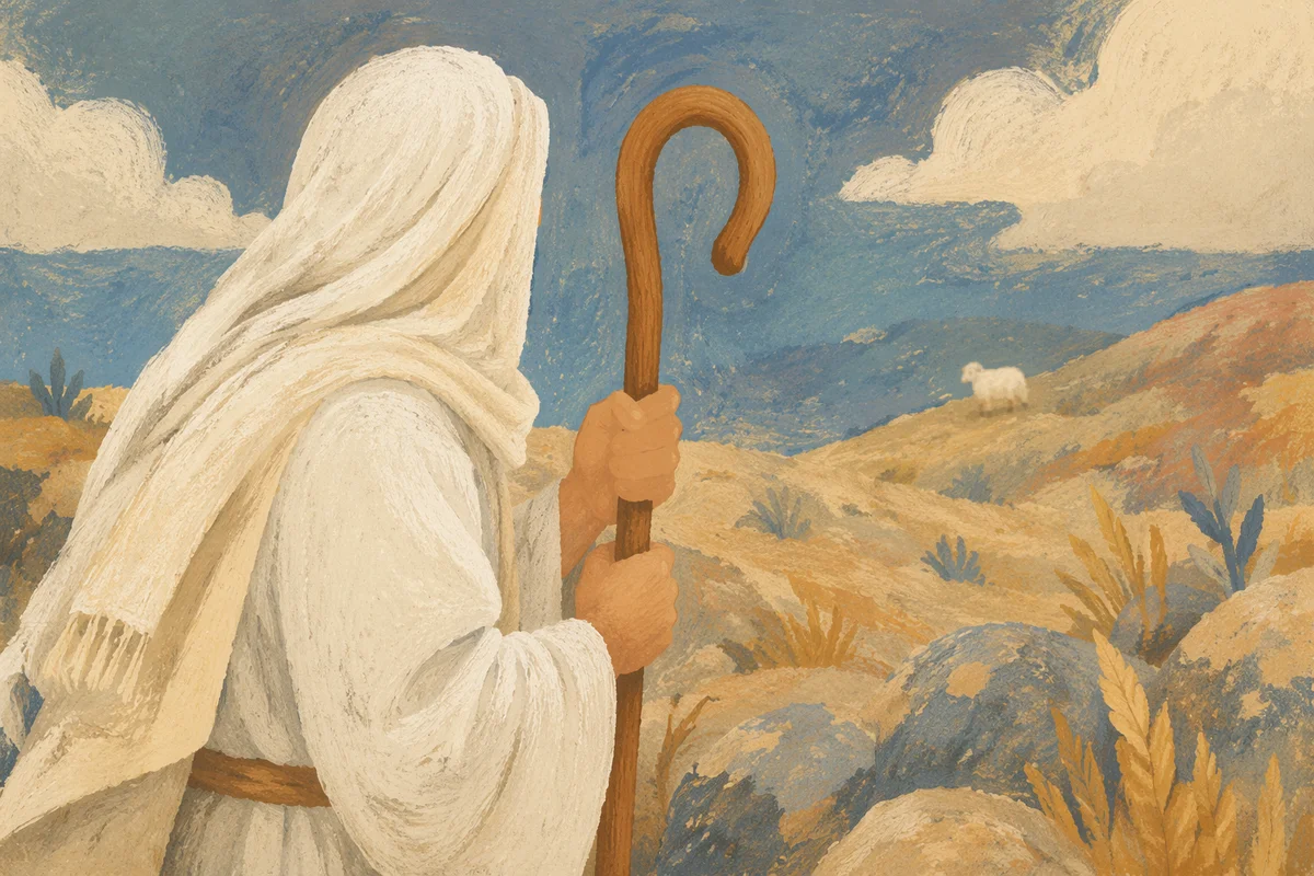 Shepherd Searching Hillside for the Lost Sheep