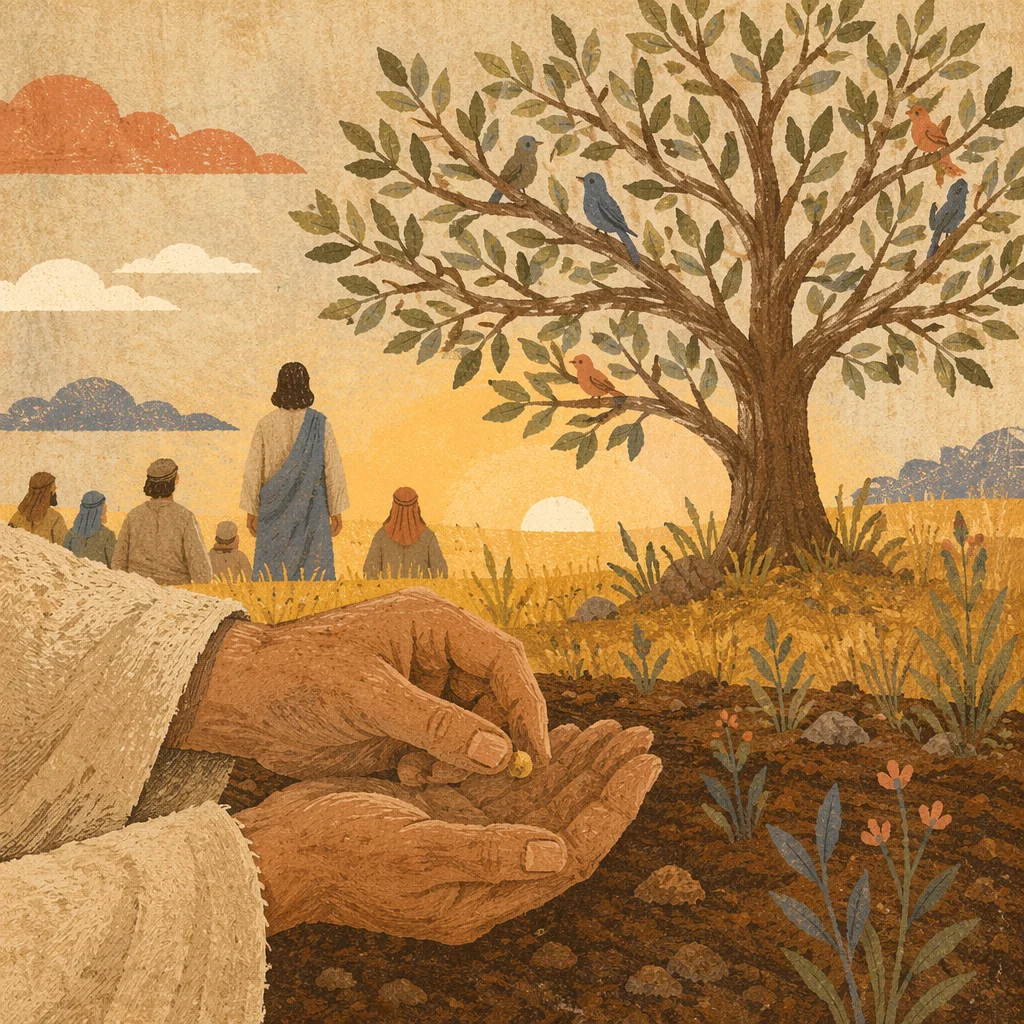 Mustard Seed Parable in Golden Countryside