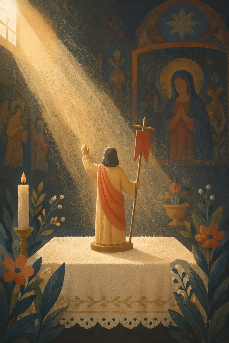 Resurrection Sunrise Altar in Quiet Chapel