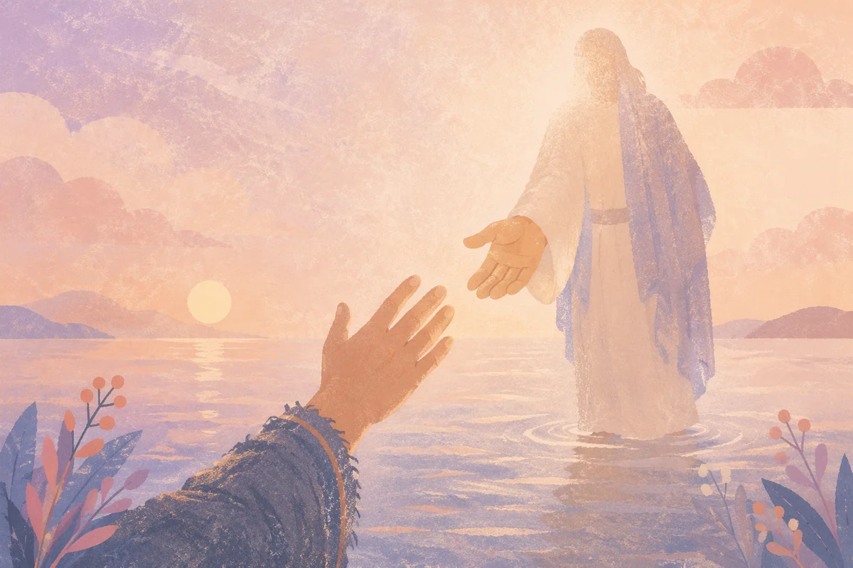 Jesus Walking on Water at Dawn
