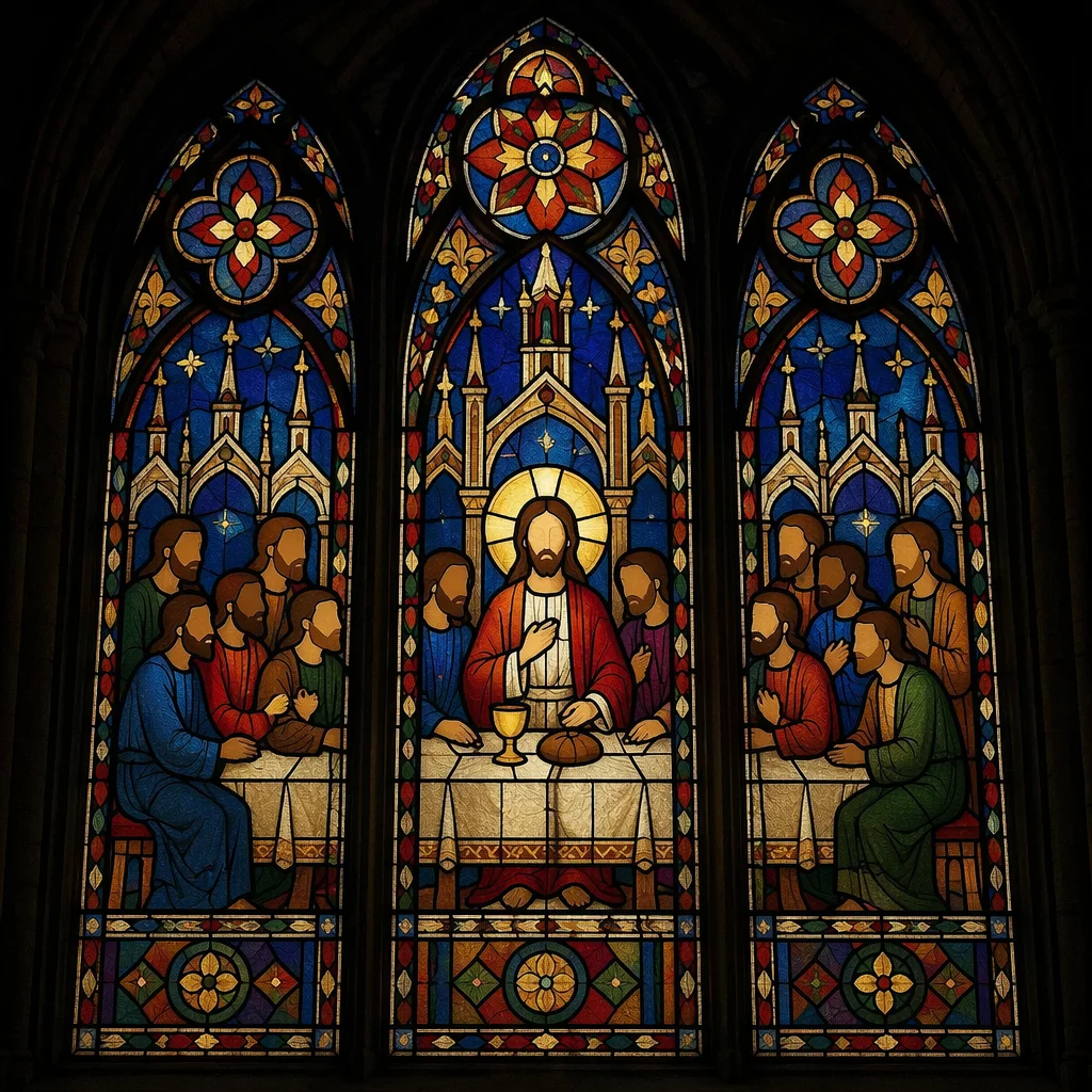 Last Supper Stained Glass Chapel Scene