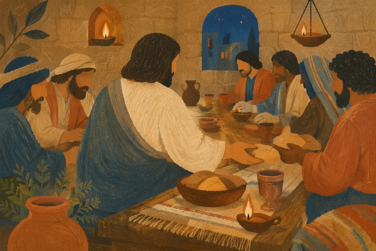 Reverent Last Supper Table with Disciples