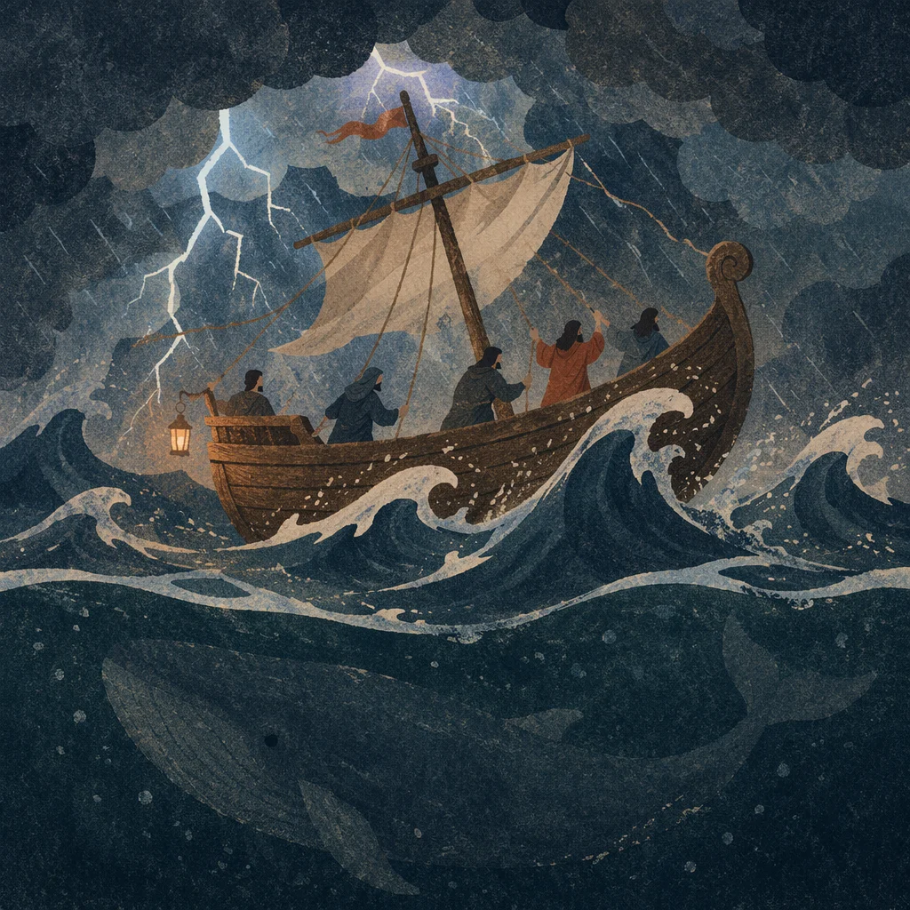 Jonah Storm at Sea With Whale