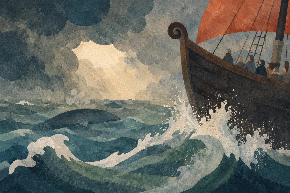 Jonah Storm at Sea with Whale