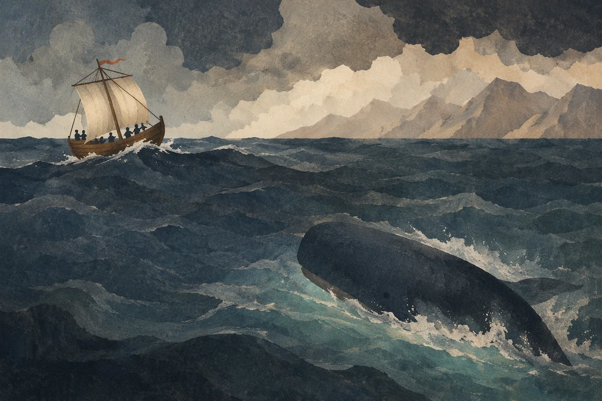 Jonah Storm at Sea with Whale