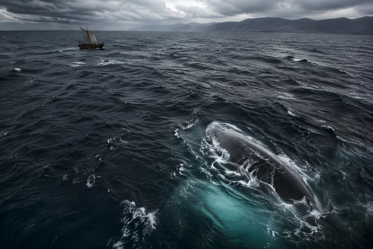 Jonah Storm at Sea with Whale